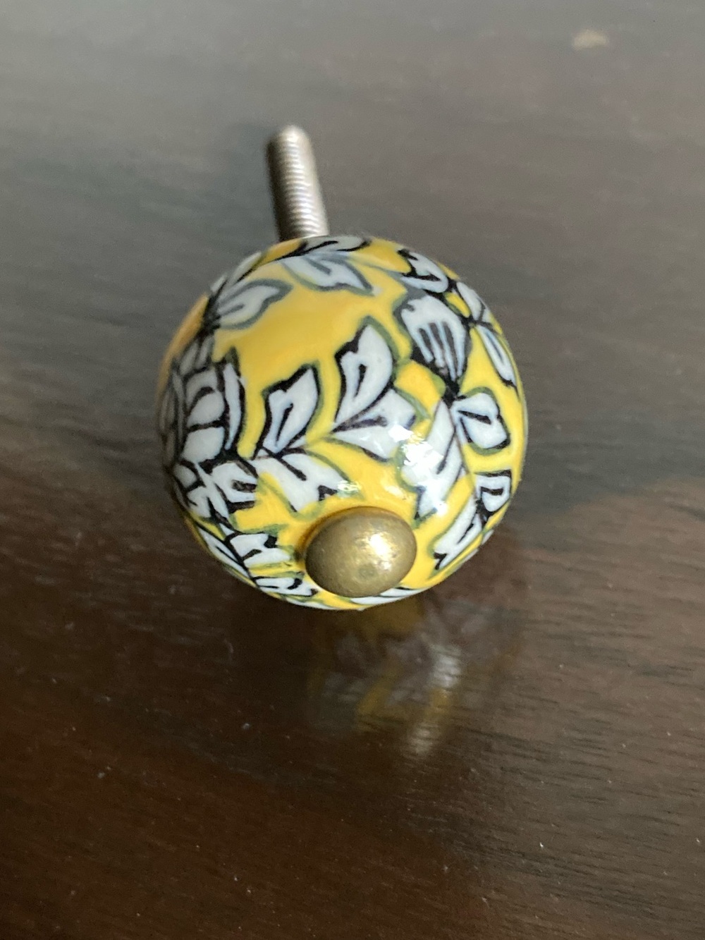 Decorative Ceramic Knobs in Yellow, White & Black Floral Pattern Set of 8 (NWOT) - Picture 3 of 10